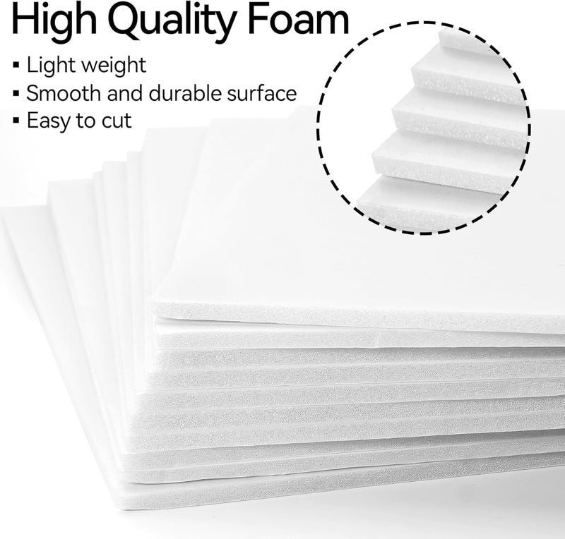 Philbinden 10 Pack Foam Boards,Thickness White Foam Core Backing Board 3/16" Foam Poster Boards for Mounting Photographs and Artwork, 3-D Modeling, Signage, Poster Making in School, Office (A3,12"x16.5") - Image 3